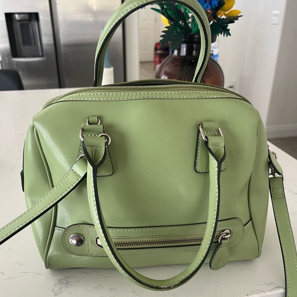 Green Leather Satchel Bag - Picture 1 of 4